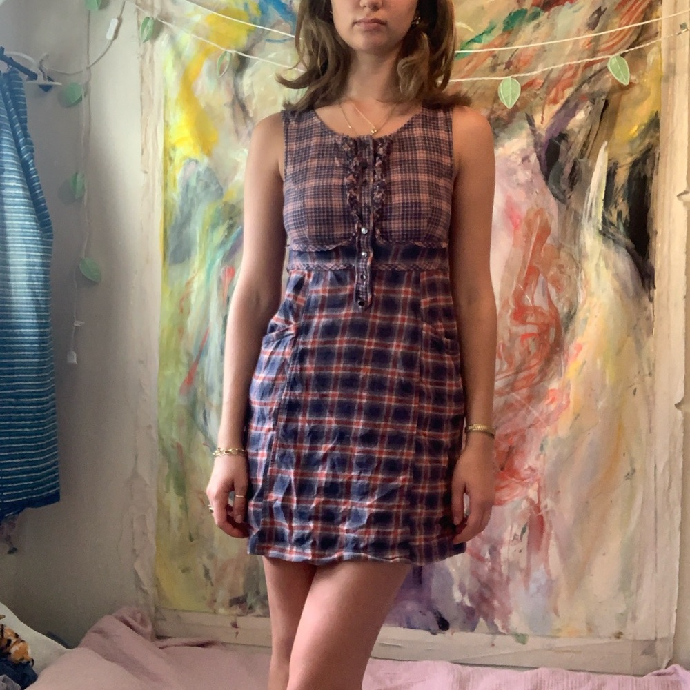 Plaid mini dress